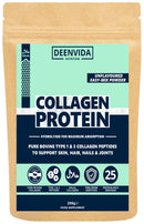DEENVIDA NUTRITION Halal Bovine Hydrolysed Collagen Peptides Powder, Type 1 & 3 Collagen, for Hair, Skin, Nails and Joints, for Women & Men, Gluten-Free & Dairy-Free Protein, Unflavoured, DeenVida Nutrition