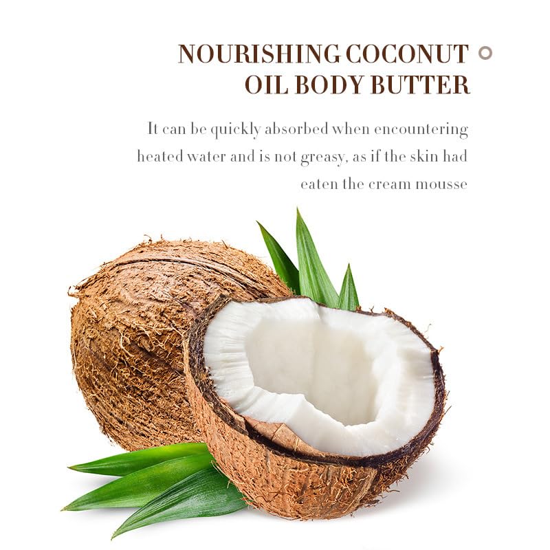 gcdat Coconut Body Butter for Dry Skin, Hand & Body Moisturizer with Organic Coconut Oil, Body Moisturizer for Smooth and Radiant Skin, 24-Hour Moisture Skin Care