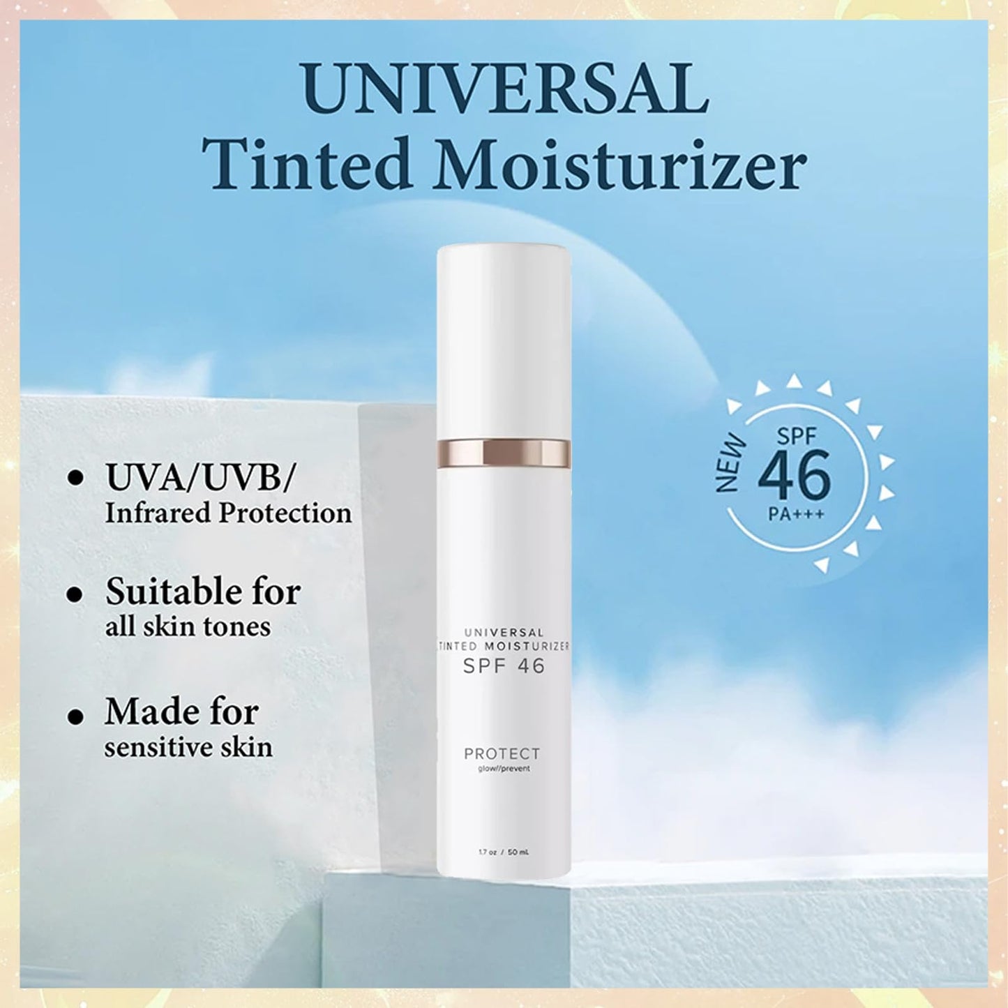 MINSHZEE Tinted Moisturizer With SPF 46 Anti-Aging Face - Tinted Sunscreen For Face Universal Against UV For Women