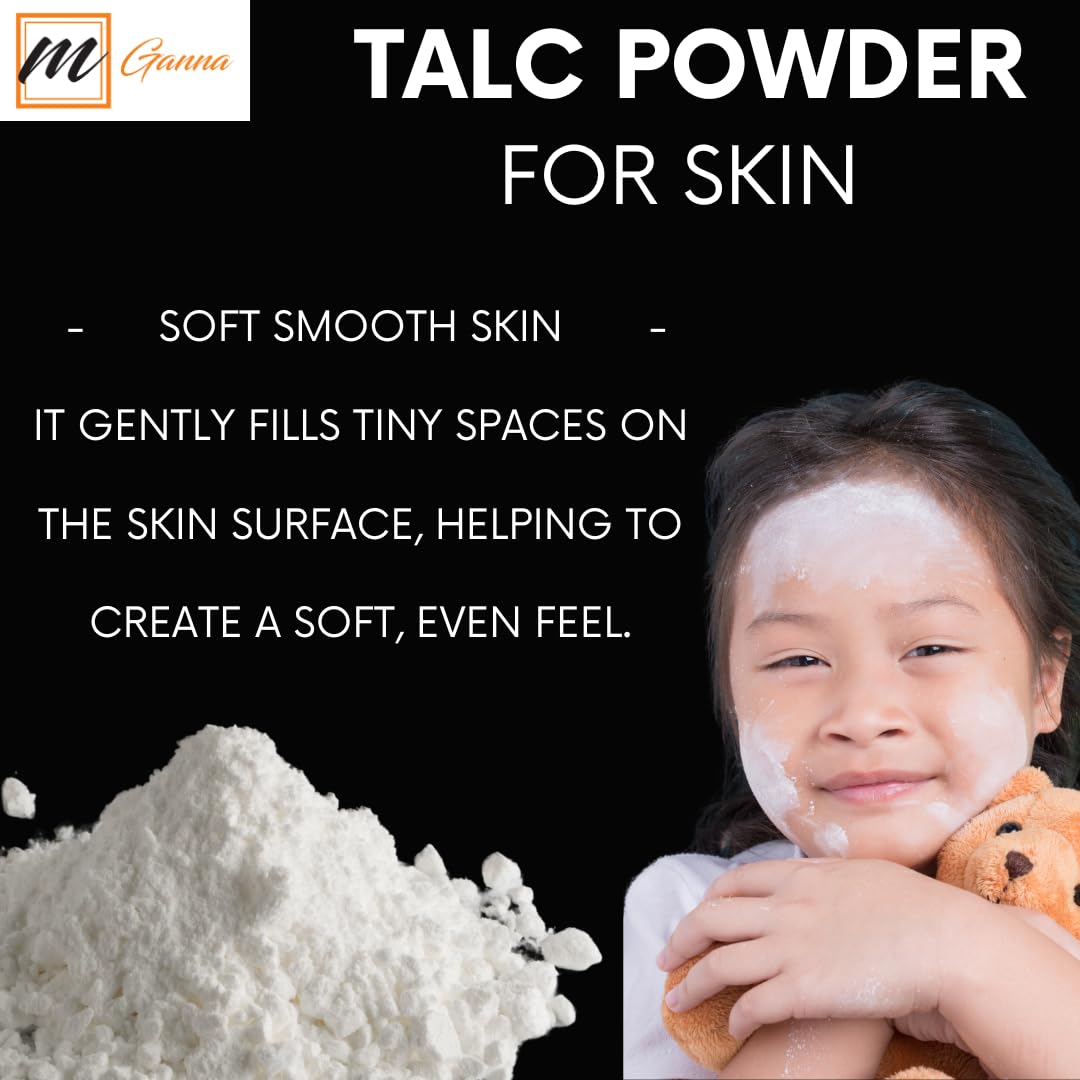 mGanna 100% Natural Talc Powder for Facial Make-up and Cosmetic formulations 0.5 LBS / 227 GMS