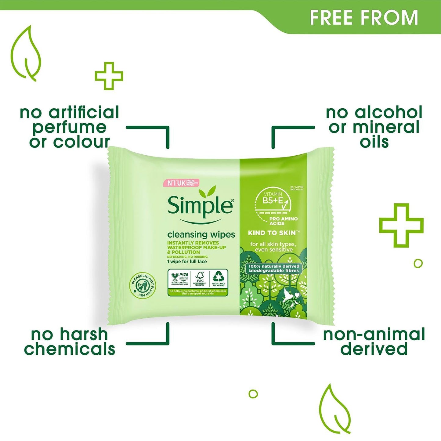 Simple Face Care (Cleanse Face Wipes 2 x 150ml)