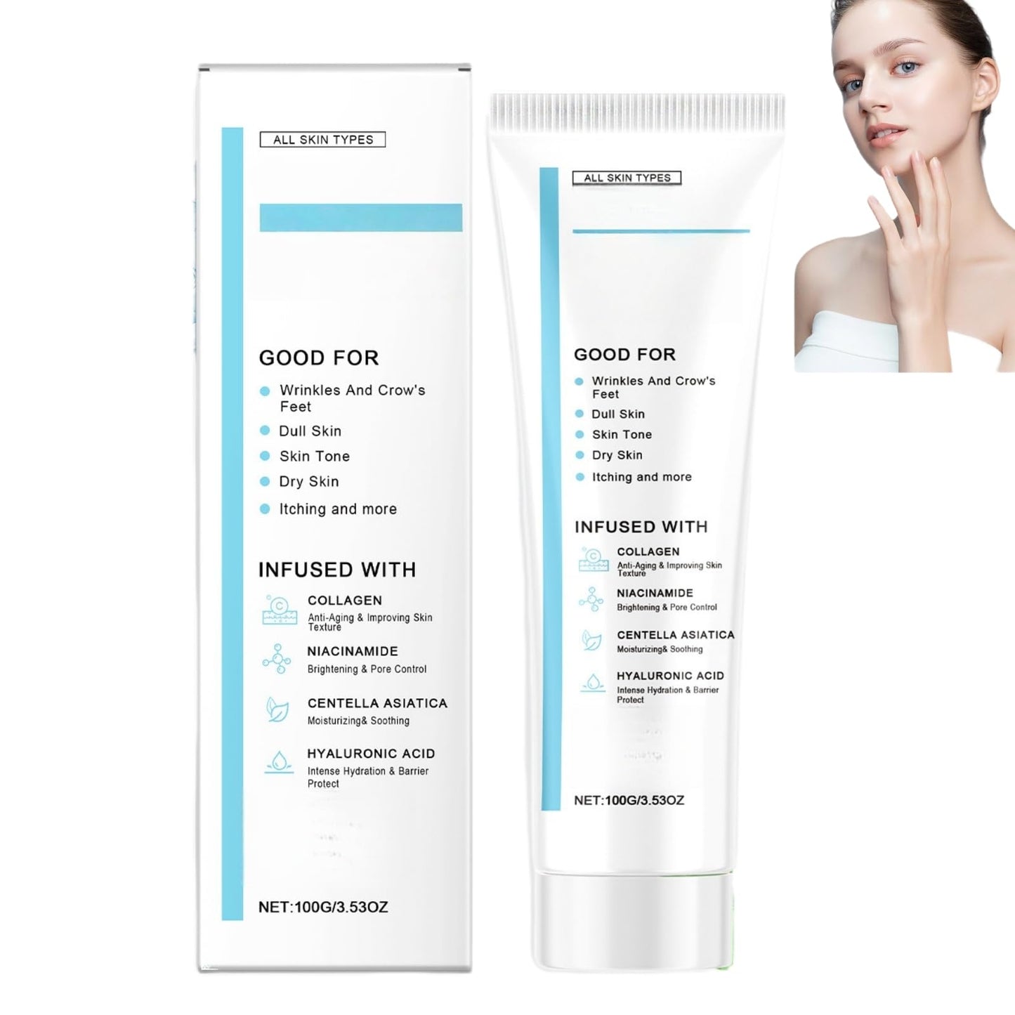 QinZiEn Youthful Formula Ultimate Moisturizing Cream,Moisturiser Face Women,Anti Wrinkle Face Cream,Calming F-ace Moisturizer,Repairing Fa-ce Moisturizer,Hydrating Mo-isturiser F-ace