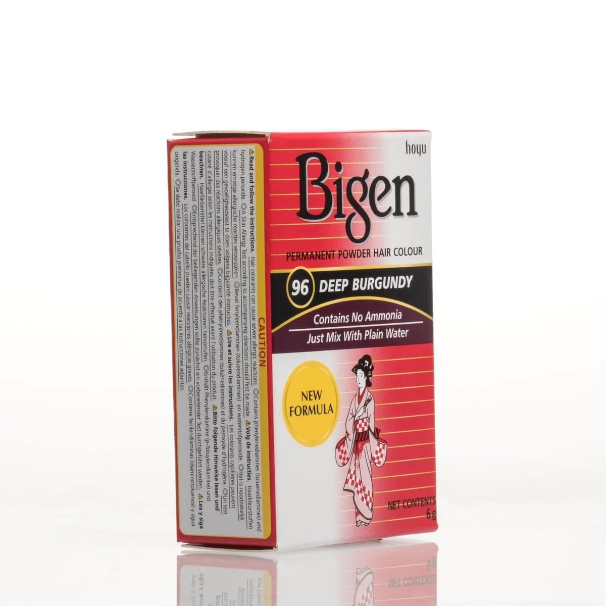Bigen Permanent Powder Hair Color - 96 - Deep Burgundy | No Ammonia (Pack of 1)