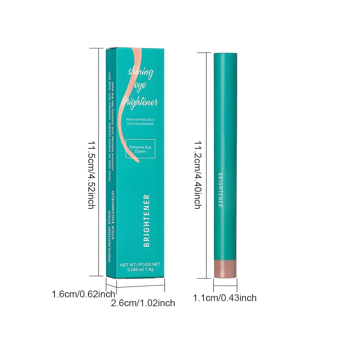 Generic Waterproof Eyeshadow Stick with Creamy Matte Shimmer, Brightener Eye Liner for Women, Long Lasting Blendable Eye Makeup, Smooth Glide Formula for Easy Application, Dual-Ended (#Rose gold shimmer)