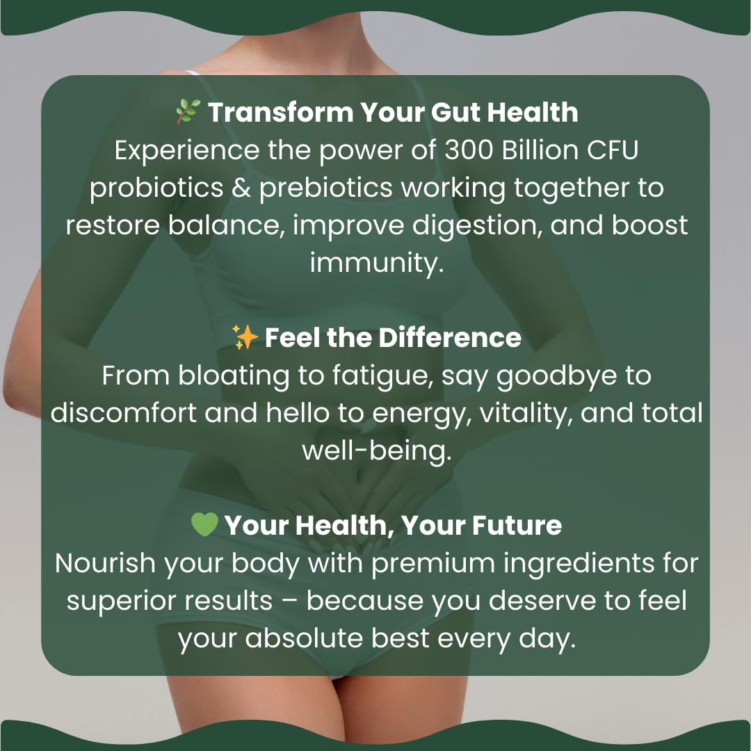 PURETREX 300 Billion CFU Probiotic & Prebiotic Multi-Strain Formula, Synbiotic Ultra, 120 Capsules
