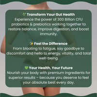 PURETREX 300 Billion CFU Probiotic & Prebiotic Multi-Strain Formula, Synbiotic Ultra, 120 Capsules