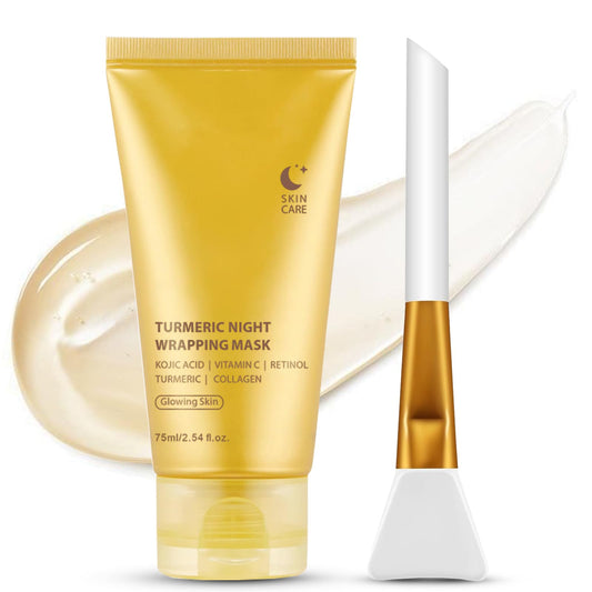 Turmeric Collagen Face Mask, Collagen Night Wrapping Mask, Peel Off Face Masks, Overnight Korean Skincare – Hydrating, Brightening & Firming Facial Treatment For Glowing Skin