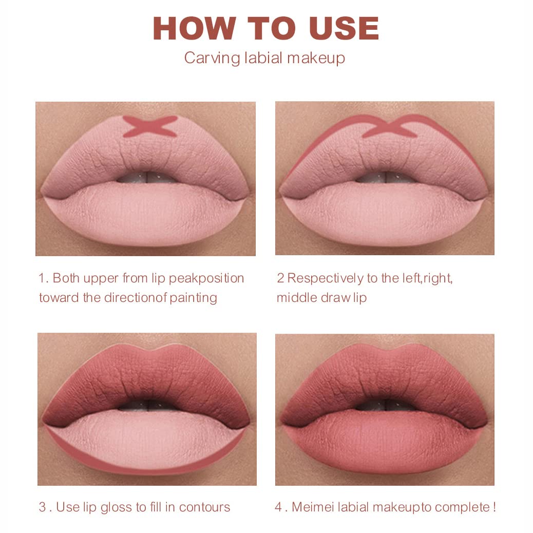 Dulele 12 Colors Matte Lip Liner Set, Professional Makeup Slim Lipstick Pen, Moisturising & Smooth Lip Pencils, High Pigmented Longwear Rich Creamy Lip Colors