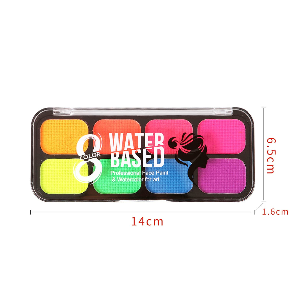 XINCHIA 8Colors UV Glow Neon Face and Body Painting Palette Set Fluorescent Halloween Cosplay Body Art Party Fancy Make Up Face Paint Blacklight Glow Safe Body Paint Non-toxic Pigment for Halloween Carnival