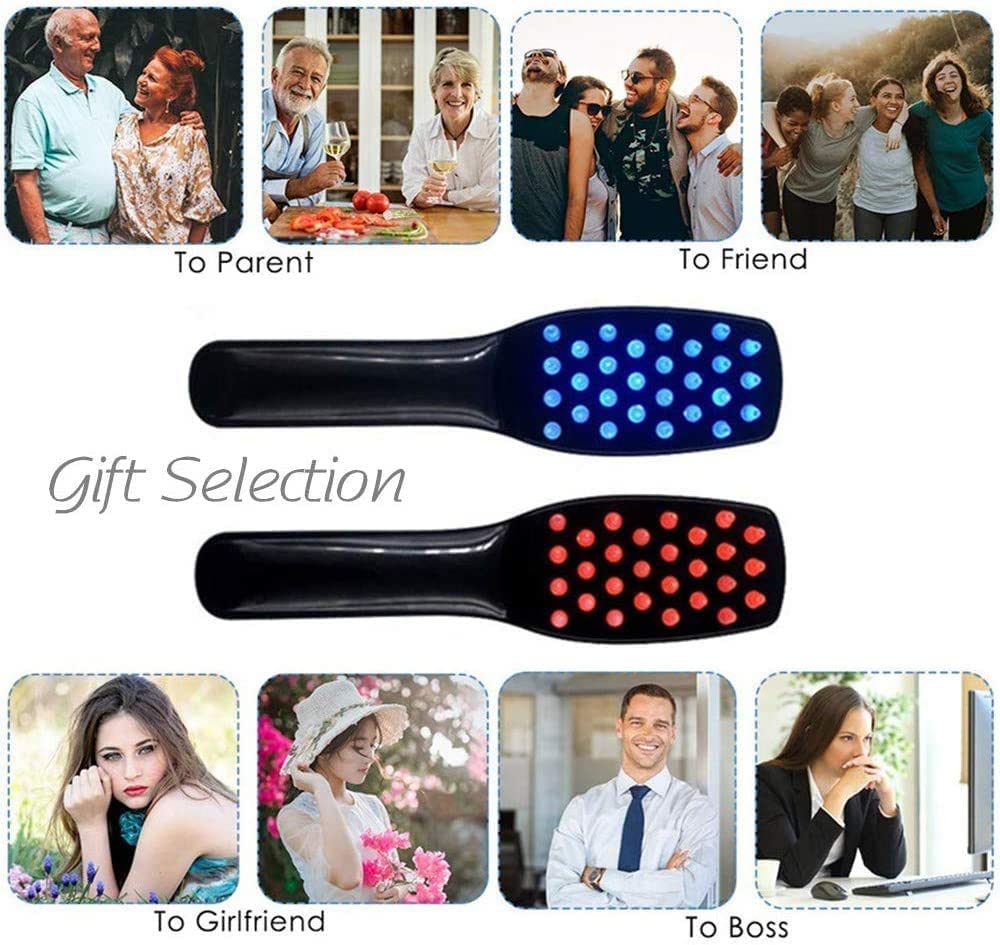 MO-UK Thanksgiving Gifts Phototherapy Scalp Massager Comb for Hair Growth,Hair Regrowth Brush for Him Gifts,Anti Hair Loss Head Care Electric Massage Comb Brush with USB Rechargeable