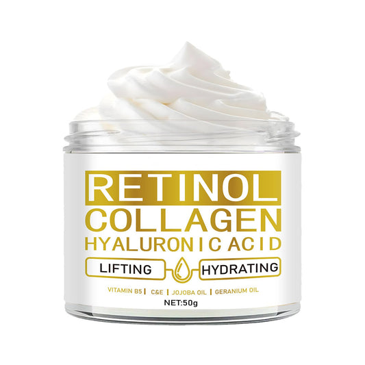 Retinol Face Cream with Hyaluronic Acid, Collagen & Vitamins B5, C, E – Anti Wrinkle & Anti Ageing Moisturiser – Dark Spot Corrector Facial Care