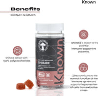 Shiitake 1000mg Mushroom Gummies by Known Nutrition | Natural Immune Support | Delicious Natural Cherry Flavour | 60 Two-a-Day Vegan Gummies (One Month’s Supply) (Shiitake)