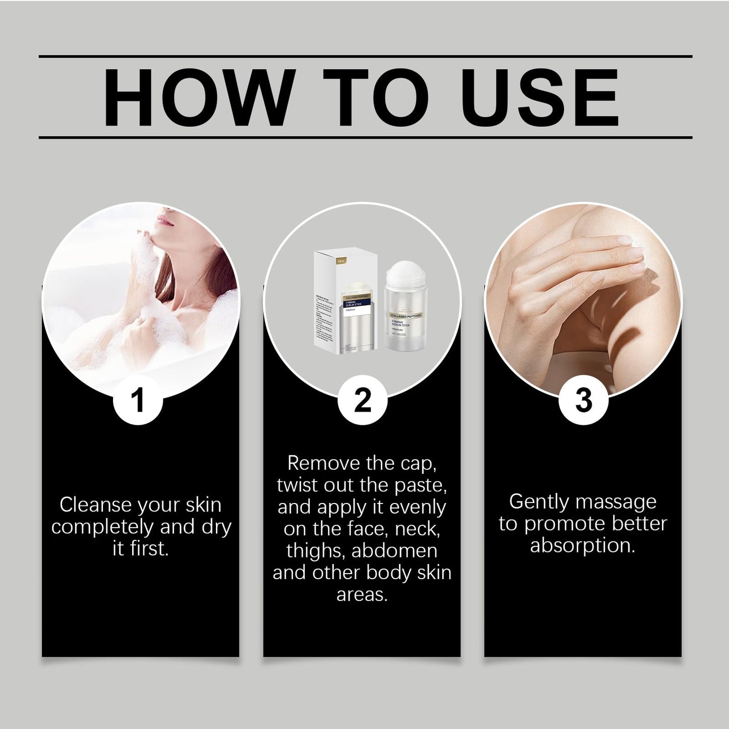 Collagen Peptides Firming Serum Stick,Luxurious Collagen Firming Cream Stick,Smoothing Serum Stick,Peptide Serum,Anti Aging Peptides Serum Stick,Advanced Firming & Wrinkle Stick,30g