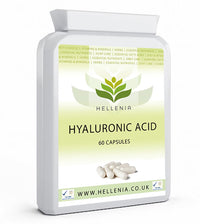 Hellenia Hyaluronic Acid 100mg | Supports Healthy Connective Tissue and Joints | Natural Moisturiser for Radiant Skin | 60 Capsules | Vegan Friendly