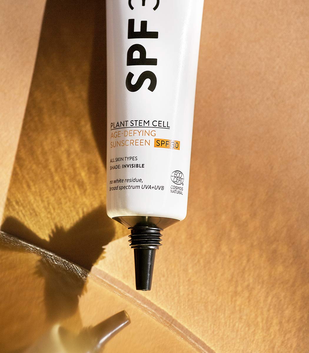 MÁDARA Plant Stem Cell Age-Defying Face Sunscreen SPF 30 - Organic Skincare Broad Spectrum UVA/UVB Protection with an Invisible Nude Finish, Prevents All Types of Sun Damage - 40ml