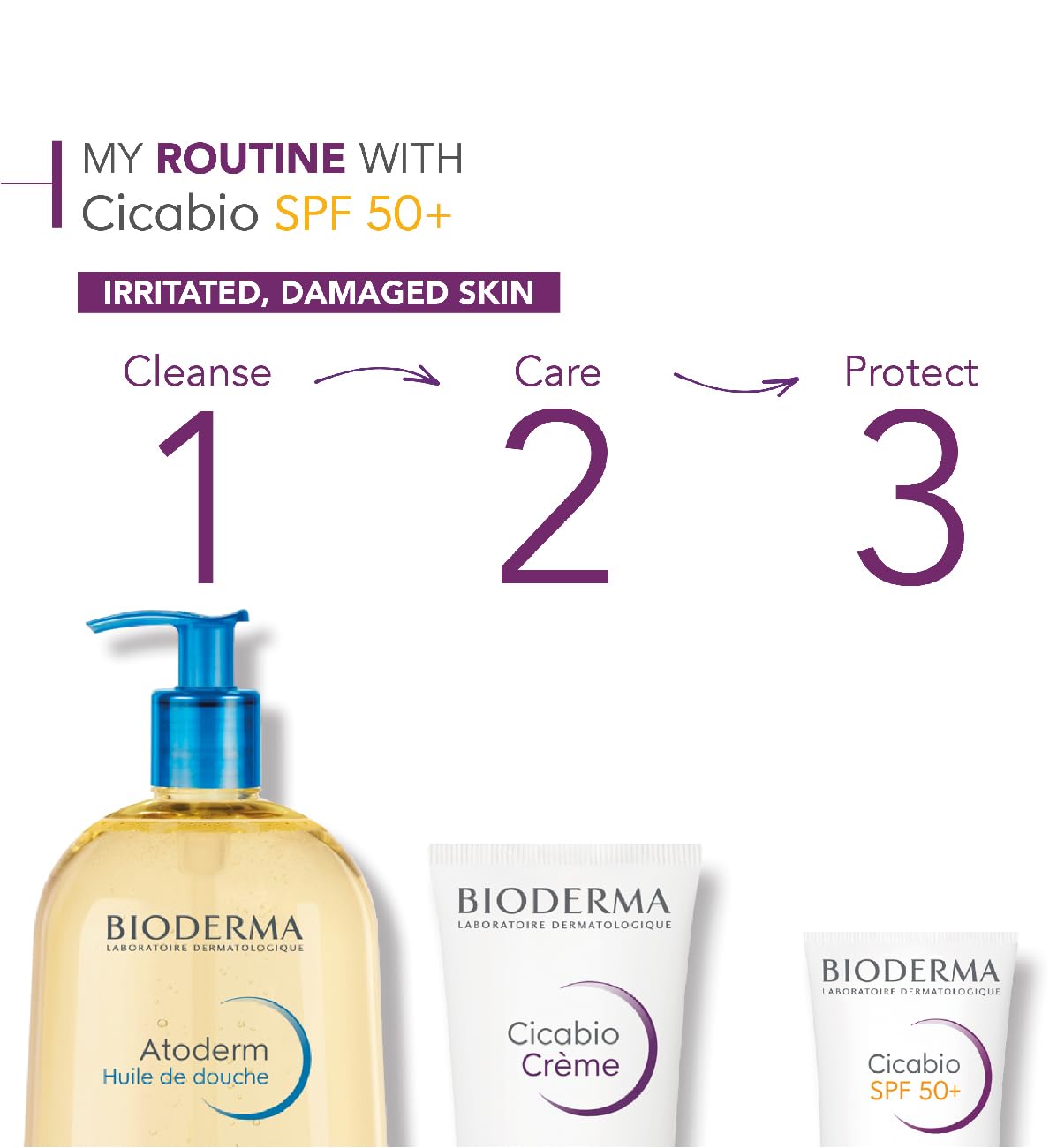 Bioderma Cicabio SPF50+ Cream - Repairing, Soothing & Protecting Cream with SPF 50+, Limits the Risk of Hyperpigmentation & Repairs Skin Exposed to Sun 40 ml