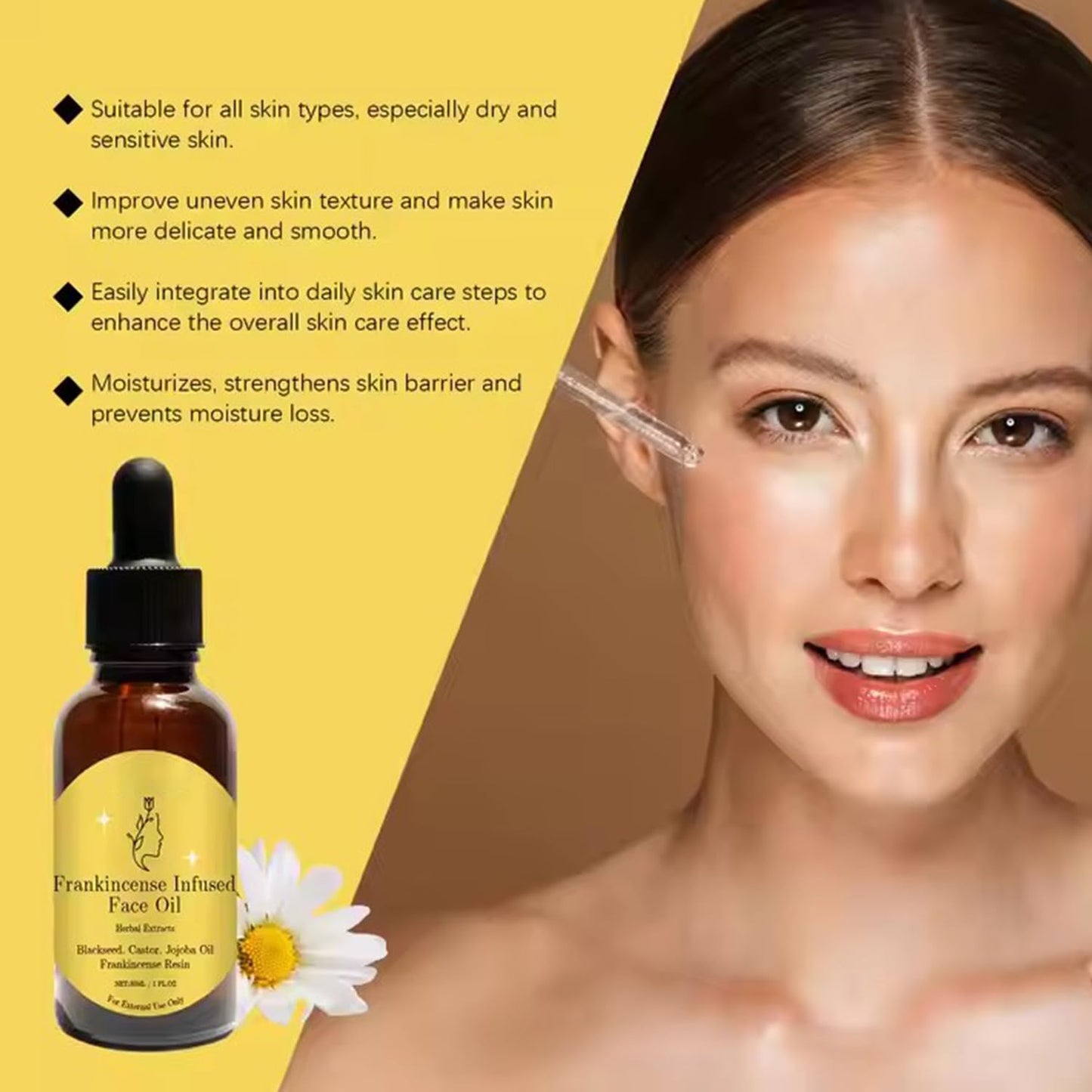 Generic Frankincense Resin Oil for Face - Organic Botanical Extract for Skin, Deeply Hydrates and Softens, Lightweight Feel, Non-Greasy Formula, Supports Radiant Complexion, Facial Nourishing Oil, 30ML