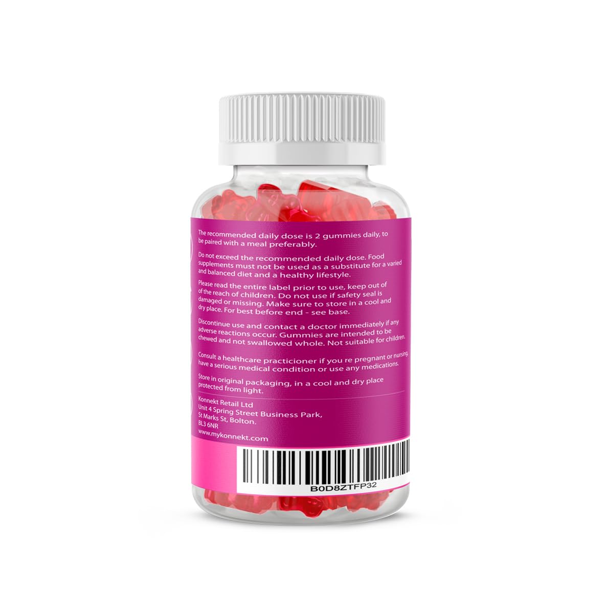 Marine Collagen Gummies - Hydrolysed Collagen Peptides with Zinc, Biotin and Folic Acid - Collagen Supplement for Men & Women - 60 Gummies for Hair, Skin, Nails & Joints - with Vitamin A, C & E