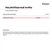 Hyaluronic Acid Gummies by Known Nutrition | Essential Support for Skin Hydration | Delicious Mixed Berry Flavour | 60 Two-a-Day Vitamin Gummies | 100mg Hyaluronic Acid (Pack of 2)