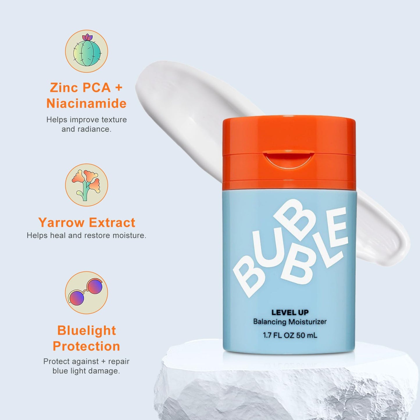 KoolShiro Bub~ble Skincare Slam Dunk & Level Up Balancing Face Moisturizer, Hydrating Face Cream Made with Vitamin E + Aloe Vera Juice, Zinc PCA + Niacinamide for Dry Oily or Combination Skin
