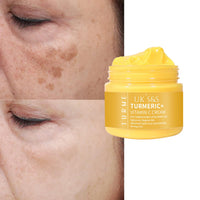 Turmeric & Vitamin C face cream. Anti-aging cream that reduces dark spots and brightens skin. Heals acne and repairs damaged skin. Soften and smoothens skin.