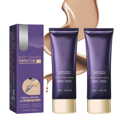 SHEBEEDO 2pcs Body Coverage Perfector,Tattoo Cover up Makeup Cream for Blemish, Spot, Scars, Waterproof No Transfer Body Foundation,All over Complexion Perfector Long-Lasting Concealer for Women(Natural Gloss)