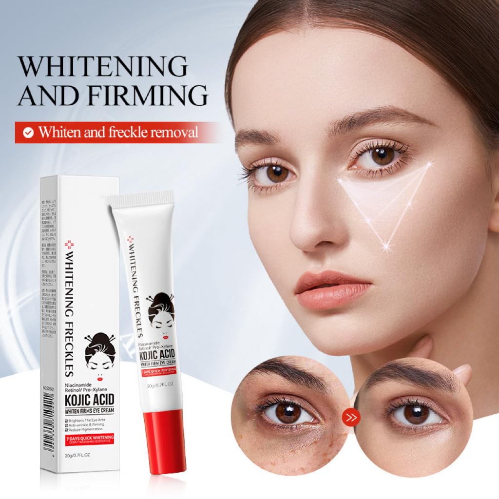 Kojic Acid Cream Whitening Freckles- 0.7 fl oz / 20 ml - Skin Brightening Cream for Face, Body, Hands - with Glycolic Acid Face Eye Cream