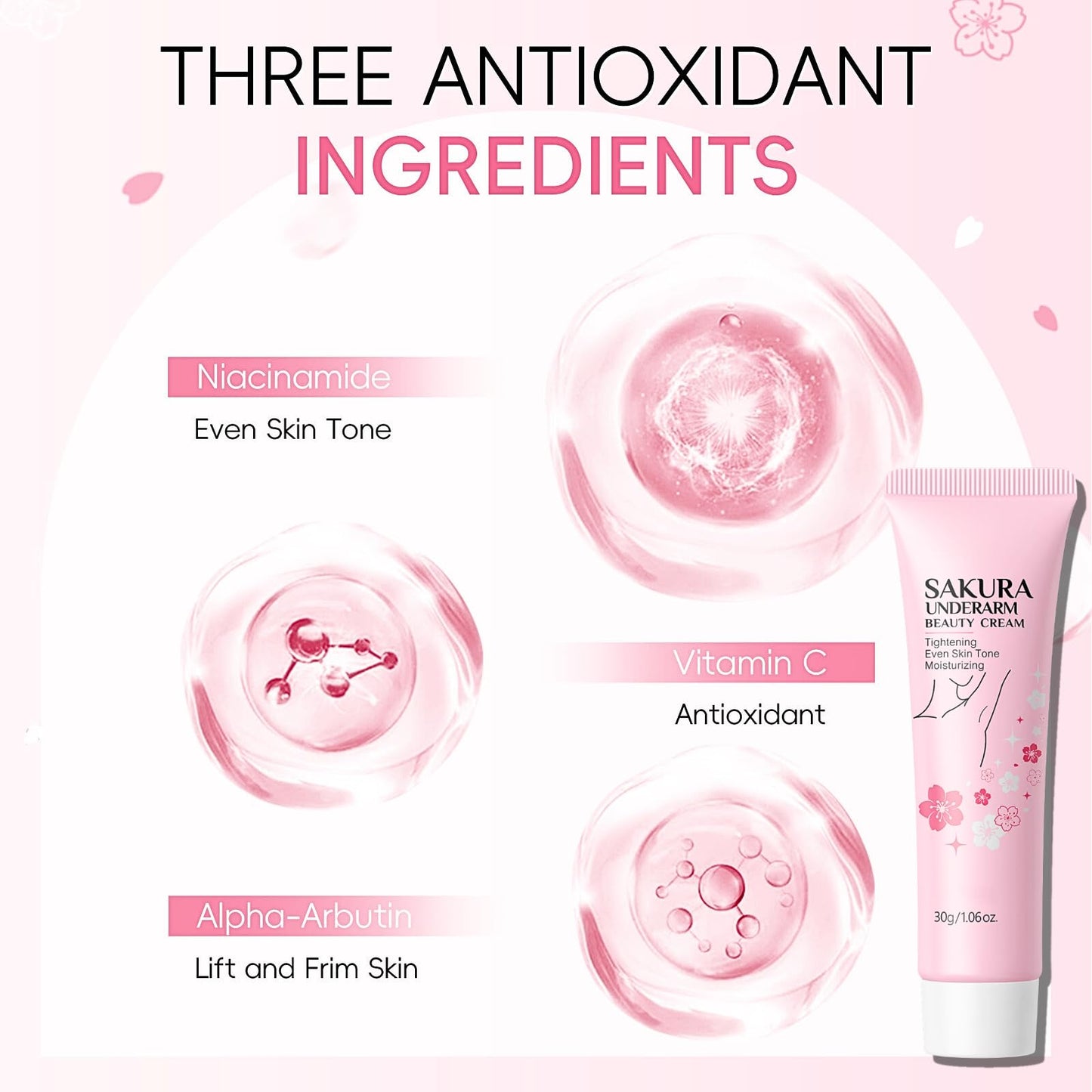 TBeautfave Underarm Brightening Cream, Skin Bleaching Creams, Skin Brightening Cream for Armpits/Knees/Inner Thighs/Intimate Areas, Vitamin C+Alpha-Arbutin+Niacinamide Body Lotion, 2PCS