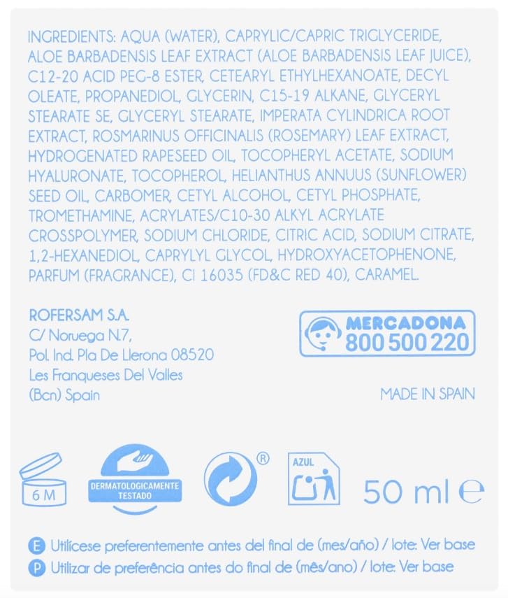 Rich Texture Hydrates Facial Cream 50 ml. with Hyaluronic Acid and Aloe Vera for all skin types. Deliplus