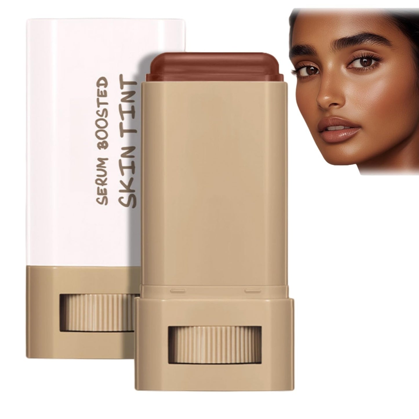 Xunzhi Beauty Balm Serum Boosted Skin Tint,Balm Foundation,Serum-Boosted Beauty B/alm Foundation Stick,F/oundation Stick,Makeup Fo/undation S/tick for Women,Tinted Moisturizer F/oundation S/tick,#01