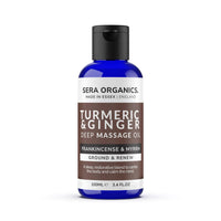 Turmeric Massage Oil – Natural Body Oil with Ginger, Frankincense & Myrrh │ Deep Tissue Massage Oil for Stress, Relaxation & Mindfulness │ 100ml by Sera Organics