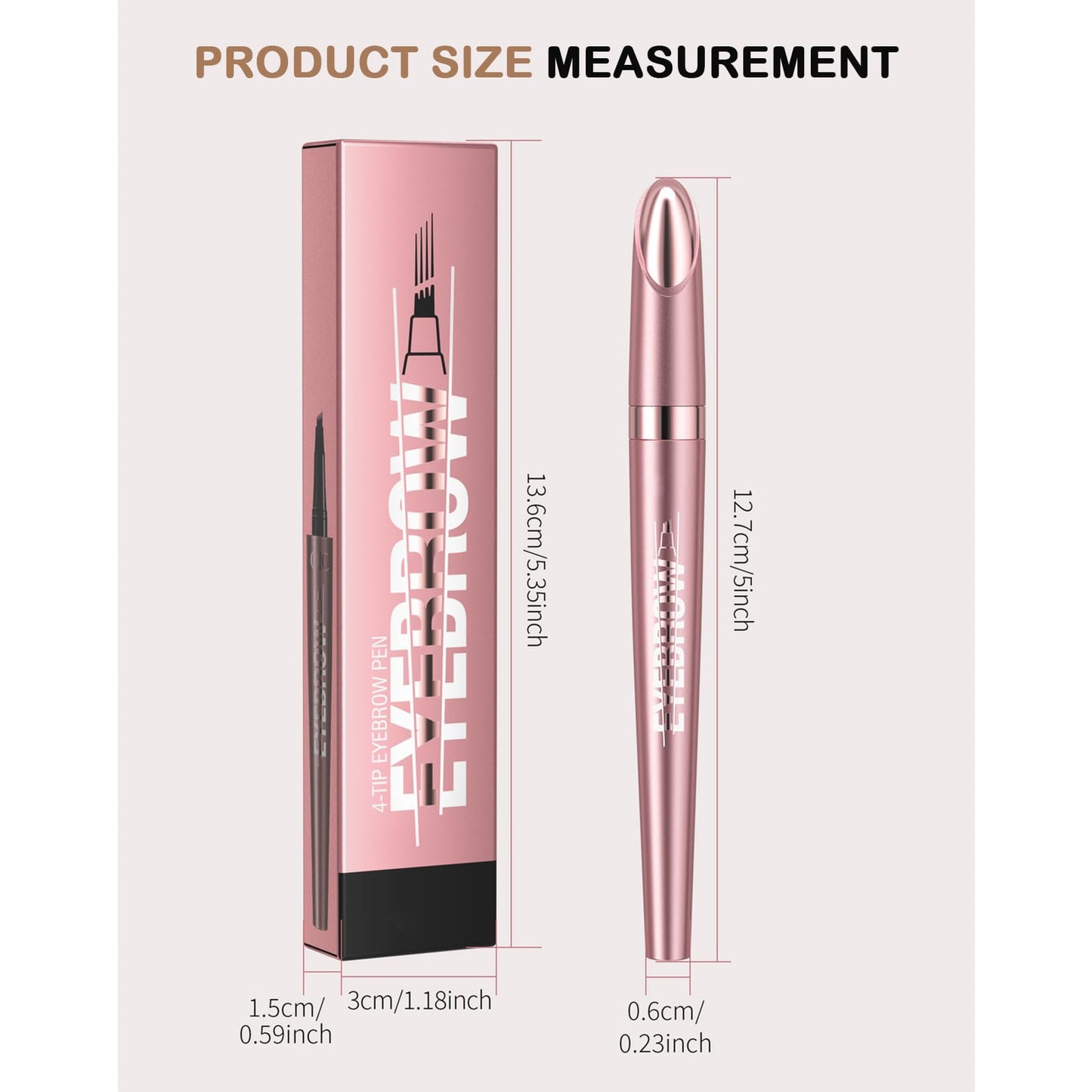 Mikloven New 4 Tip Eyebrow Pencil, Magic Liquid Microblade Brow Pen, Waterproof Long-Lasting Light Brown Brow Tint, Natural Hair-Like Strokes for Defined Contouring Brows Includes Eyebrow Razor