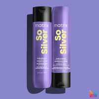 Matrix Pigmented Conditioner for Blonde and Grey Hair, Neutralises Yellow Undertones, With Ceramides and Dyes, So Silver Pigmented Conditioner, 1 x 300 ml