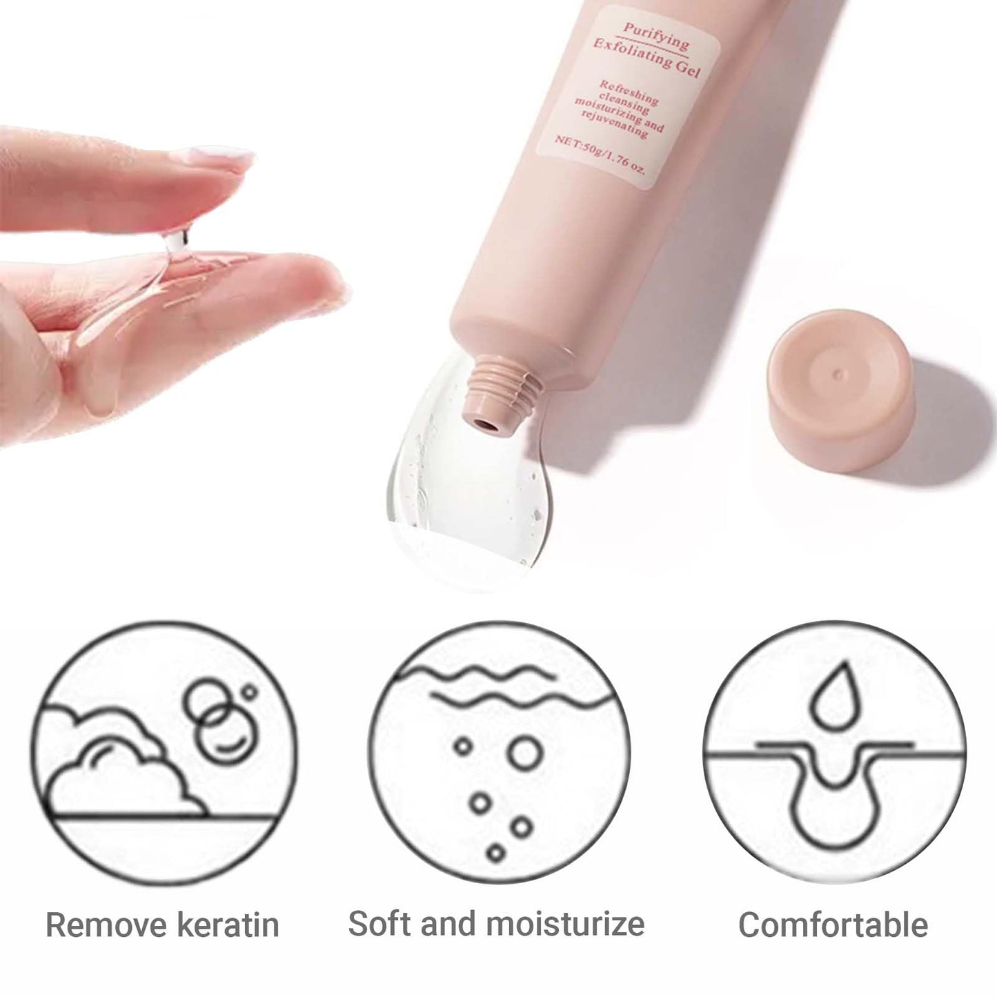 Yongst Gentle Purifying Exfoliating Gel Soothing Face Scrub & Cleanser. Exfoliate Dead Skin, Unclogs Pores, and Reveals a Radiant Glow. Ideal for Sensitive, Dry, or Oily Skin