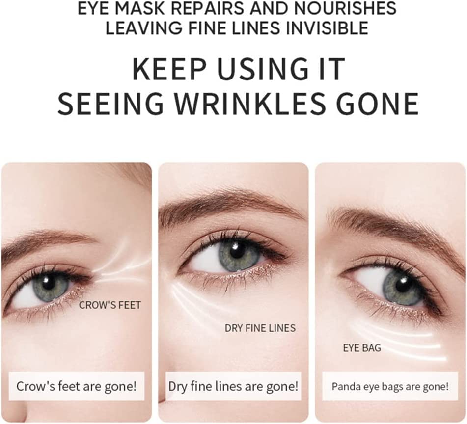 Under Eye Patches, 24K Gold Under Eye Treatment Masks, Collagen Patches Eye Masks with Moisturizing and Anti-Aging Effect,for Puffy Eyes, Dark Circles, Eye Bags, Improve Lines and Wrinkles- 60Pcs