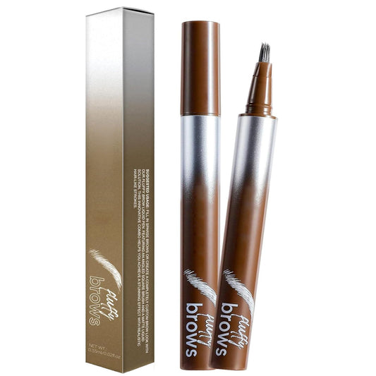 Magic Liquid Eyebrow Pen & Angled Brush Pencil - Waterproof, Long-Lasting For Natural Full Brows (03 Espresso)
