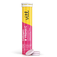 VITL Vitl Collagen & Vitamin C Effervescent - 20 Tablets - Unleash Your Radiant Beauty from Within - 1 Month Supply
