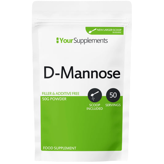 YourSupplements Your Supplements - D Mannose Pure Powder 50g | Natural & Non GMO | Vegetarian & Vegan Friendly | Scoop Included