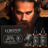 Lorenti Men Beard Care Kit | Shampoo 200ml & Beard Oil 100ml & Balm | Set Of 3