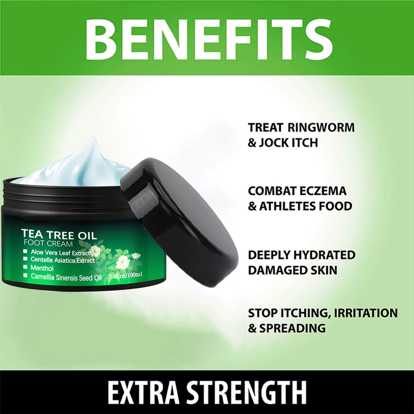 Tea Tree Oil Foot Cream for Cracked Heels & Dry Skin – Intensive Moisturizing Formula, Callus Softens for Hard Skin, Softens Feet & Hands