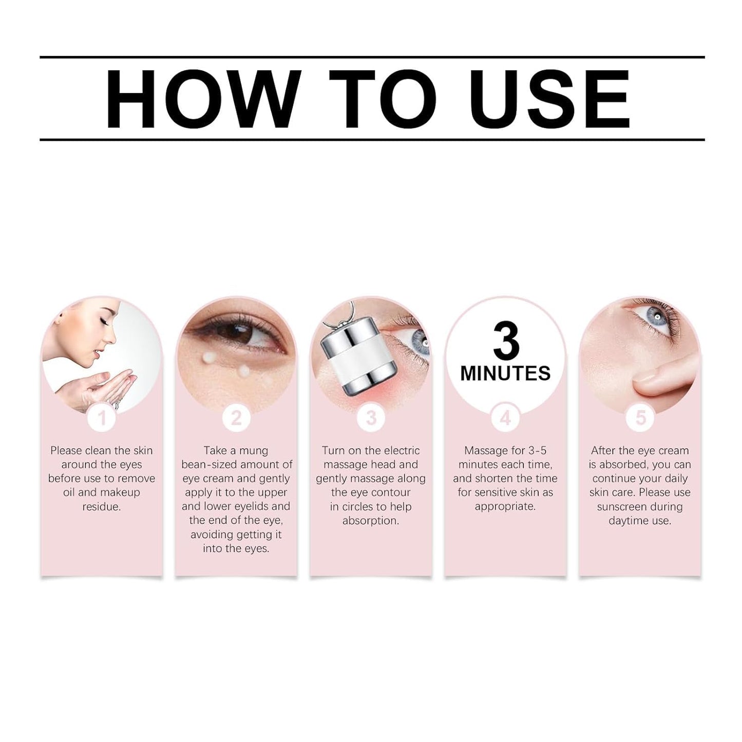 Massage Eye Cream for Dark Circle, Neck and Eye Cream,Tired Eye Refreshment with Gentle Vibration,Firm and Smooth of Fine Lines, for Anti-Wrinkle, Firming, Moisturizing(50g)