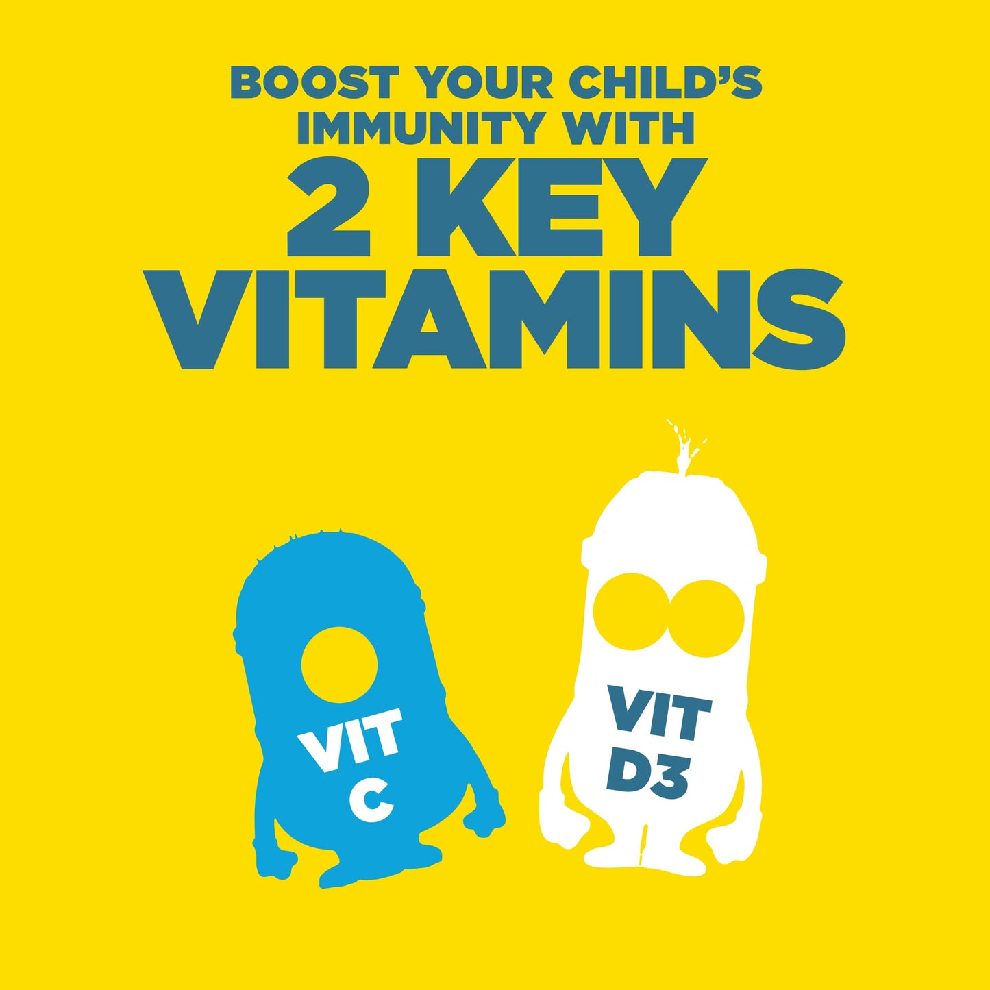 Nutriburst Minions Defence Dynamo Vitamins for Kids - Chewable Vitamins for Immunity & Energy - Vitamin D3, Vitamin C + Black Elderberry Extract - Vegan + Sugar Free - Fruity Flavour - 60 Gummies