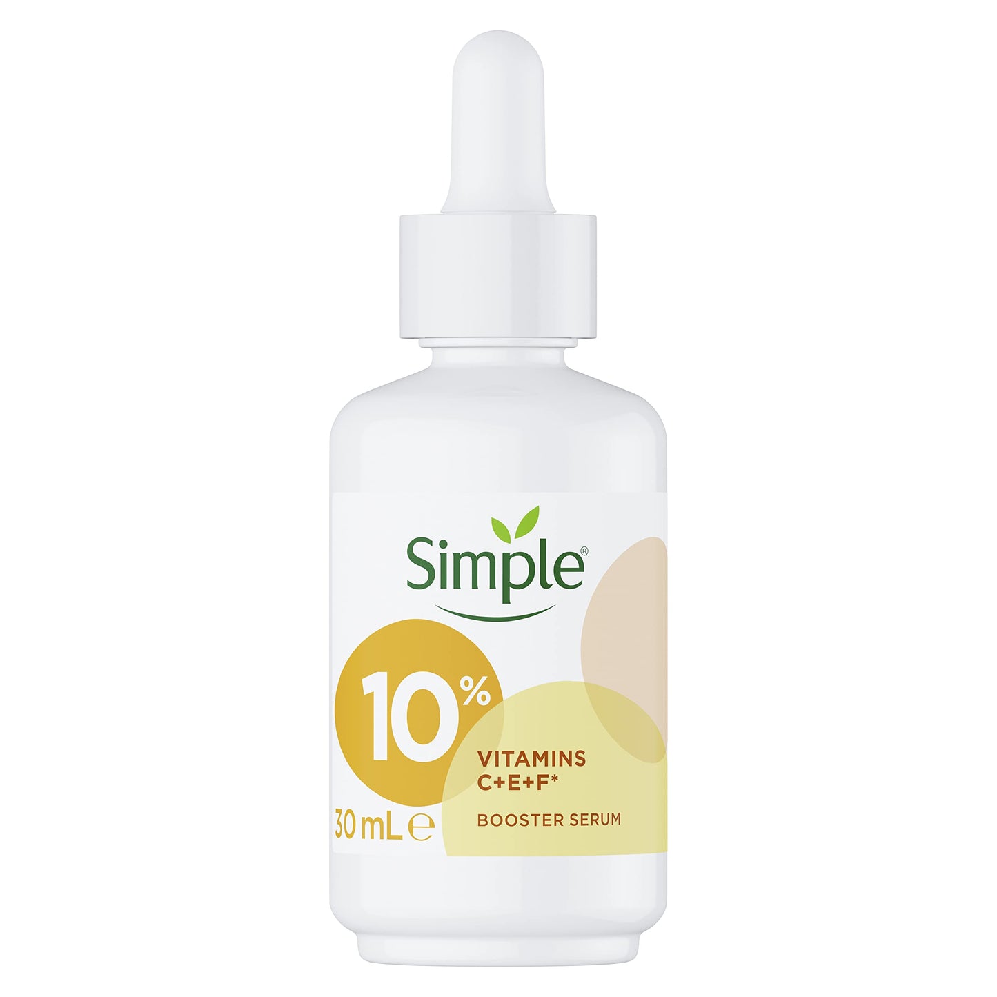 Simple 10% Vitamin C + E + F* Booster Serum Serum Skin Care Product Suitable for all Skin Types for Youthful, Glowing Skin 30 ml
