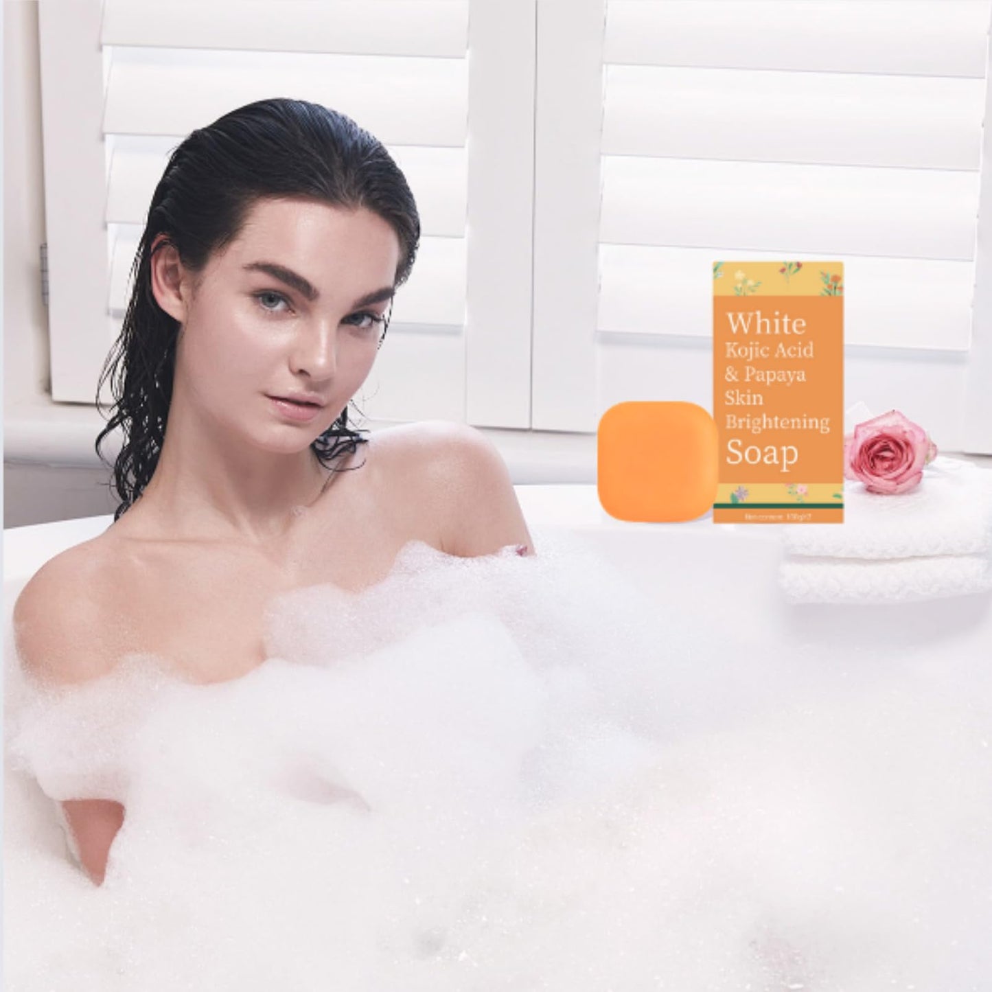 Kojic Acid & Papaya Skin Brightening Soap - Soap Bar for Face & Body Smooth - Acne Scars, Uneven Skin Tone - Dark Spot Correcting Soap - Solid Soap Bars for Hyperpigmentation (2 PCS)