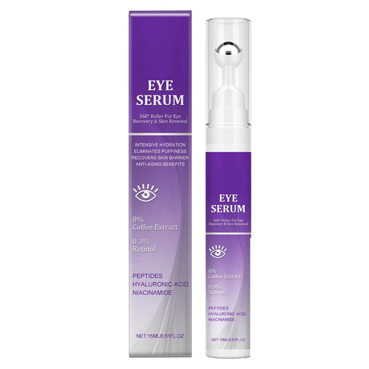 MEITREND Eye Serum for Dark Circles and Puffiness with 8% Caffeine,Retinol Eye Cream with Eye Roller,Anti Wrinkle Eye Moisturiser,Reduce Eye Bag & Fine Lines,Men Eye Cream,Caffeine Firming Eye Cream-For Dry