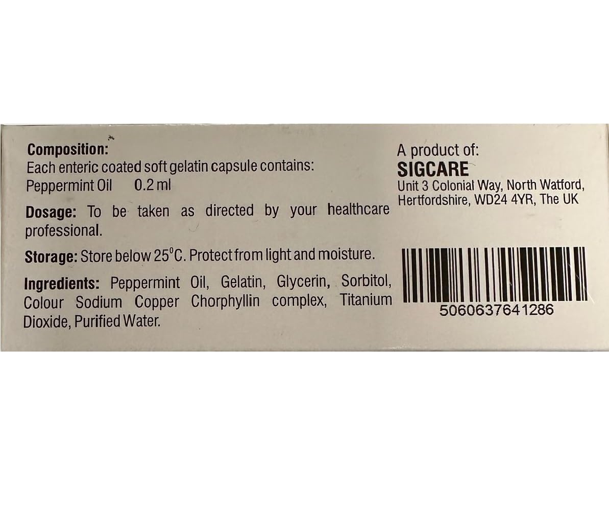 Peppermint Enteric Coated Oil Capsules - 84 Soft Gel Capsules (0.2ml Each), Gastro-Resistant Natural Soothing Mint Capsules Sealed in Hygienic Blister Strips Supports Healthy Digestion