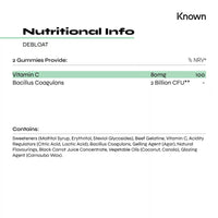 2 Billion Gut Friendly Bacteria Debloat Probiotic Vitamin Gummies from Known Nutrition | 60 Two-a-Day Gummies | Daily Gut & Debloat Support | Added Vitamin C | Mixed Berry Flavour (Pack of 1)