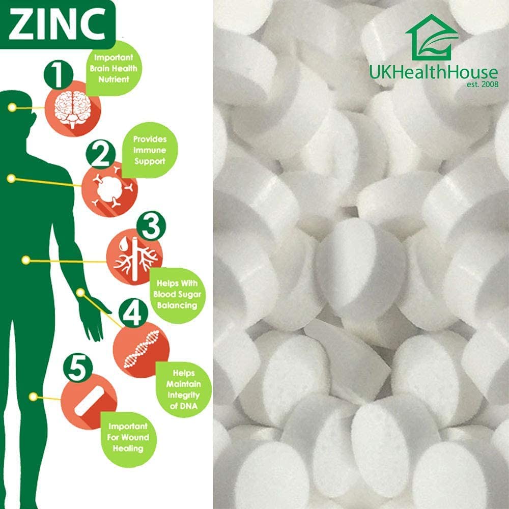 UKHealthHouse Zinc Citrate - 15mg x 120 - High Strength - Healthy Hair, Skin, Nails, Vision & Hormone Balance - Vegetarian & Vegan - General Health