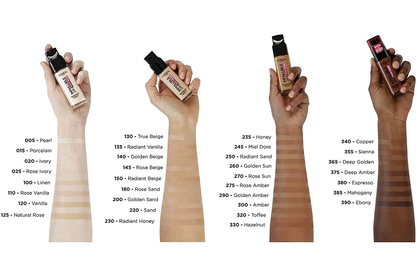 L'Oreal L'Oréal Paris Infallible 24hr Fresh Wear Liquid Foundation - 220 Sand, Pack of 3 (3 x 30 ml)