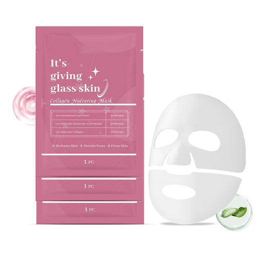 Glass Skin Face Mask With Collagen, Deep Hydration Collagen Face Mask, Anti Wrinkle Skincare, Korean Glass Skin, Overnight Hydrating For Face Care - 3PCS